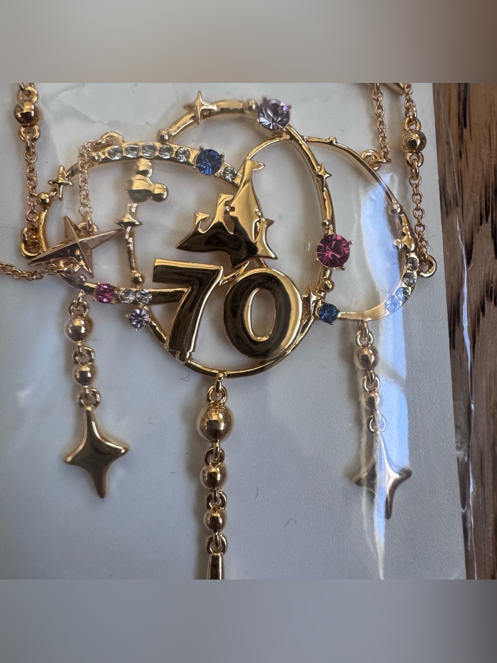 ARRIBAS BROTHERS DISNEY DISNEYLAND 7OTH ANNIVERSARY CANDELIER STAR NECKLACE
